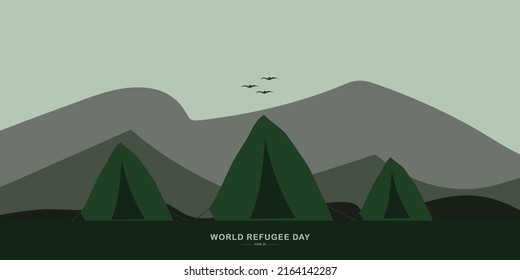World Refugee Day. 20 June-vector. International immigration day concept background. Refugee day flat illustration for web design, banner etc.