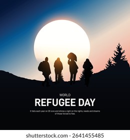 world refugee day 2025. world refugee day creative poster, banner, social media post, postcard, background, backdrop, template, greetings card, web banner, cover design etc.