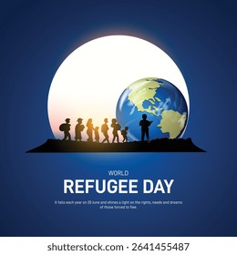 world refugee day 2025. world refugee day creative poster, banner, social media post, postcard, background, backdrop, template, greetings card, web banner, cover design etc.
