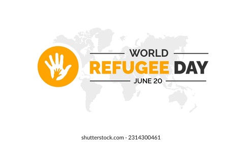 Plantilla de diseño de banners o antecedentes del Día Mundial del Refugiado.