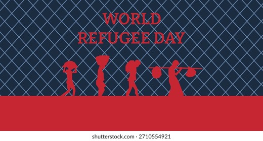 World refugee day background. Refugee template banner