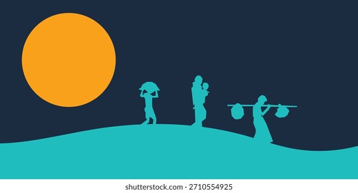Antecedentes del Día Mundial de los Refugiados. Anuncio de Plantilla de los Refugiados