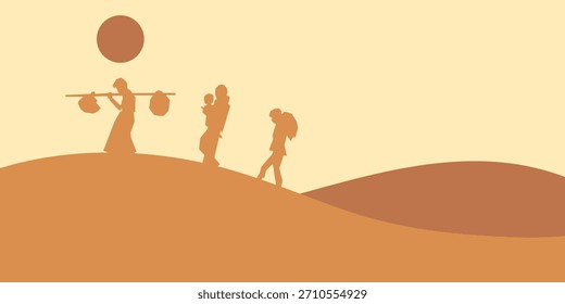 Antecedentes del Día Mundial de los Refugiados. Anuncio de Plantilla de los Refugiados
