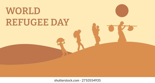 Antecedentes del Día Mundial de los Refugiados. Anuncio de Plantilla de los Refugiados