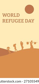 World refugee day background. Refugee template banner