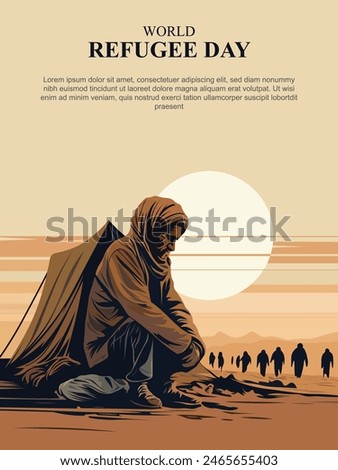 World Refugee Day background. Vector illustration.