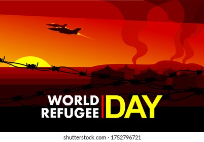 World Refugee Day At Camp Illustration 