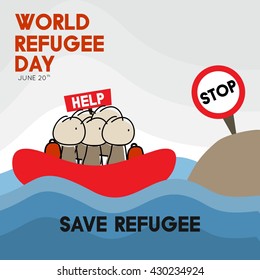World refugee day campaign poster. Refugee awareness poster template