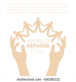 World refugee day campaign poster. Refugee awareness poster template