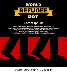 World refugee day campaign poster. Refugee awareness poster template