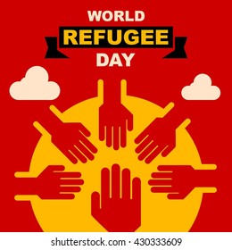 World Refugee Day Campaign Poster Refugee Stock Vector (Royalty Free ...