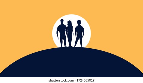 World refugee day concept immigrant international background. Human help vector awareness migrant humanitarian crisis care. Support life Earth global illustration planet banner freedom together