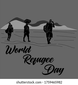 World Refugee Day. Concept of social event. 20 June-vector. International immigration concept background. Flat illustration or vector concept background for web design, banner or card