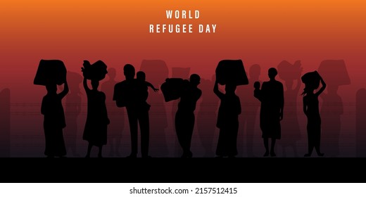 World Refugee Day. Concept of social event. 20 June-vector illustration.