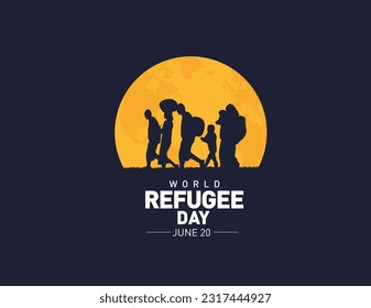 World Refugee day concept Vector Illustration. World refugee day campaign poster or awareness poster template. International Migrants Day concept.