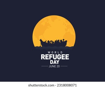 World Refugee day concept Vector Illustration. World refugee day campaign poster or awareness poster template. International Migrants Day concept.