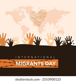 World Refugee day concept Vector Illustration. World refugee day campaign poster or awareness poster template. International Migrants Day concept.
