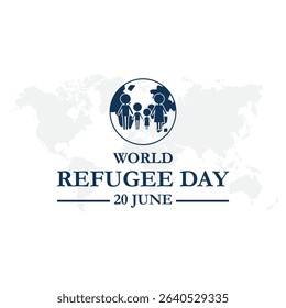World Refugee day concept Vector Illustration. World refugee day campaign poster or awareness poster template. International Migrants Day concept. Refugee Day 20 june.