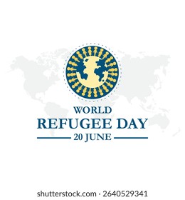 World Refugee day concept Vector Illustration. World refugee day campaign poster or awareness poster template. International Migrants Day concept. Refugee Day 20 june.