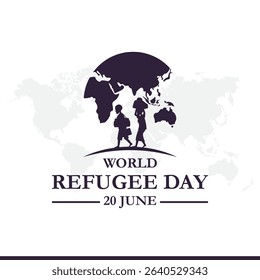 World Refugee day concept Vector Illustration. World refugee day campaign poster or awareness poster template. International Migrants Day concept. Refugee Day 20 june.
