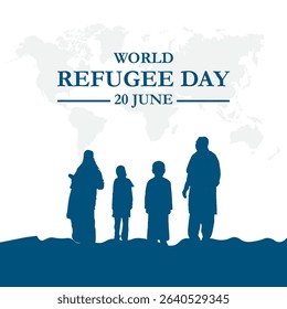 World Refugee day concept Vector Illustration. World refugee day campaign poster or awareness poster template. International Migrants Day concept. Refugee Day 20 june.
