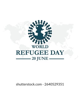 World Refugee day concept Vector Illustration. World refugee day campaign poster or awareness poster template. International Migrants Day concept. Refugee Day 20 june.