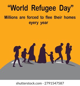 World Refugee Day event with people holding solidarity signs Close up portrait of a refugee child looking at camera