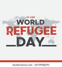 World Refugee Day. Refugee Day held 20 june. illustration. social media post. eps file.