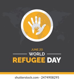 World Refugee Day. Refugee Day held 20 june. illustration. social media post. eps file.