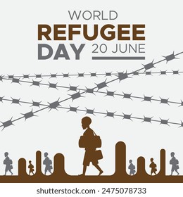 World Refugee Day. refugee day held on 20 june.men illustration, eps file.