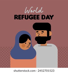 World refugee day illustration background. Worldwide refugee memorial day background