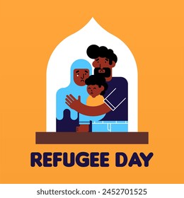 World refugee day illustration background. Worldwide refugee memorial day background