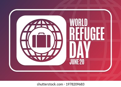 World Refugee Day. June 20. Holiday concept. Template for background, banner, card, poster with text inscription. Vector EPS10 illustration