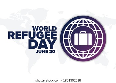 World Refugee Day. June 20. Holiday concept. Template for background, banner, card, poster with text inscription. Vector EPS10 illustration