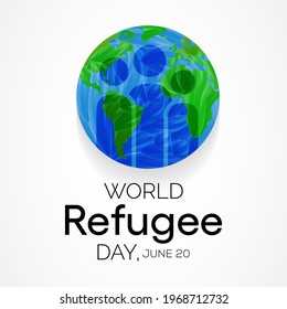 World Refugee day is observed every year on June 20, they are person who has been forced to leave their country in order to escape war, persecution, or natural disaster. Vector illustration.