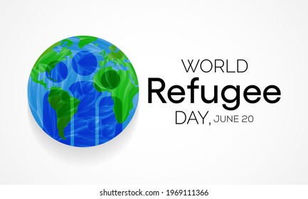 World Refugee day is observed every year on June 20, they are person who has been forced to leave their country in order to escape war, persecution, or natural disaster. Vector illustration.