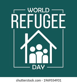 World Refugee day is observed every year on June 20, they are person who has been forced to leave their country in order to escape war, persecution, or natural disaster. Vector illustration.