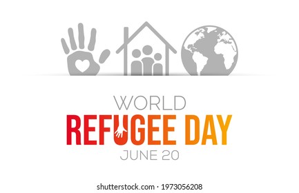 World Refugee day is observed every year on June 20, they are person who has been forced to leave their country in order to escape war, persecution, or natural disaster. Vector illustration.