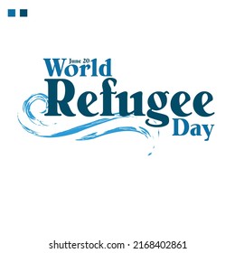 Weltflüchtlingstag auf weißem Hintergrund, Typografie