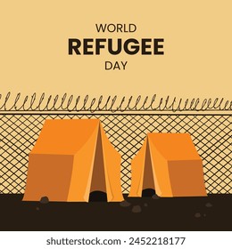 World Refugee Day, Social media post, illustrations, poster, banner, migrant, awareness, June 20, human rights, immigration, template, december 18, International migrants day, refugee camp, families