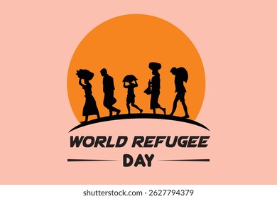 World Refugee Day Social Media Design with Silhouette of Families and Children - Powered by Shutterstock - Get 15% off with code: PIKWIZARD15