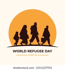 World refugee day template vector stock, suitable for poster, banner, card, social media post, etc