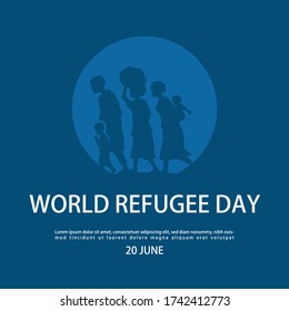 Plantilla de diseño de vectores del Día Mundial de los Refugiados. Ilustración vectorial de carteles o tarjetas de felicitación creativas
