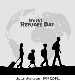 Weltflüchtlingstag, Vektorgrafik.