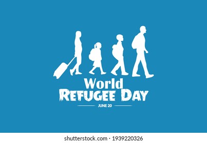 Día Mundial de los Refugiados, Ilustración vectorial.