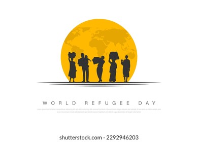 Día Mundial de los Refugiados, ilustración del vector