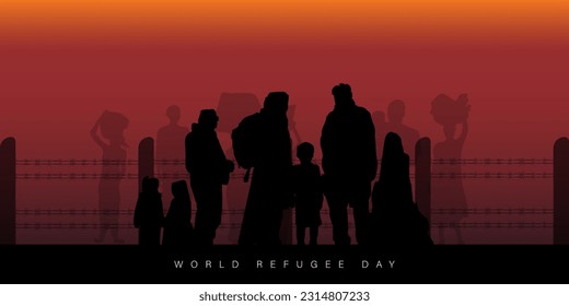 World Refugee Day, Vector illustration