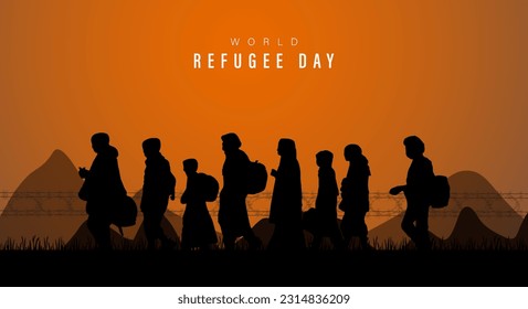 World Refugee Day, Vector illustration