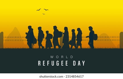 World Refugee Day, Vector illustration