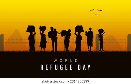 World Refugee Day, Vector illustration